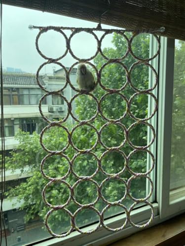 1 Pack Small Pet Rope Toys,Bird Rope Perch Climbing Net Ladder Hanging Hammock for Parrot (Parakeet/Cockatiel/Cockatoo/Macaw/Conure), Rat, Hamster, Mouse, Ferret (1Pcs) - size: 1Pcs