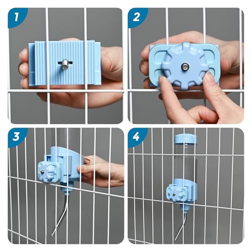 Vannon Top Fill Small Animal Water Dispenser for Cage, 23oz Auto Feeding Crate Water Bottle for Rabbit, Chinchilla, Ferret, Guinea Pig, Squirrel, Hedgehog, Pet Nozzle Diameter: 10mm, BPA Free, Blue