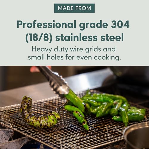 Stainless Steel Baking Rack - 10 x14.75 inch Jelly Roll Wire | 100% Stainless Steel, Oven-Safe, Dishwasher-Safe, Heavy Duty Tight-Wire, Sheet Pan Cooling Racks, Easy to Clean, Roasting - size: 10.0" x 14.75" 1-Pack