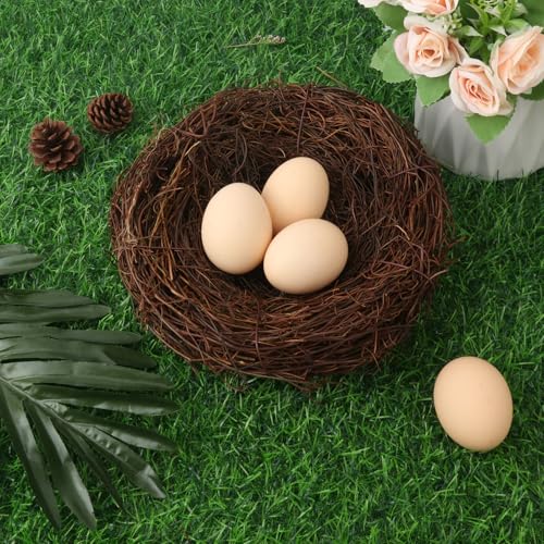 16 PCS 7 Inch Artificial Bird Nest for Crafts, Handicraft Rattan Bird's nest, Small Bird Nest, Bird's Nest Decorating Kit for Holiday, Table, Garden, DIY Terrarium Decor - size: 16 PCS 7 Inch