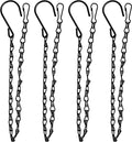4-Pack 25.5 Inch Hanging Chain with Hooks for Hanging Bird Feeders, Birdbaths, Planters, Lanterns, Wind Chimes, Baskets, Billboards, Decorative Ornaments, Outdoor Indoor Use (Black)