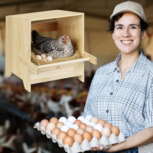 3 Compartment Chicken Nesting Box with Perches, Wooden Egg Laying Box Hens | 3 Packs, Floor / Stand / Wall Mount, Pull-out drawer, easy to get eggs, Easy Install / Clean, For Hens / Ducks / Chickens