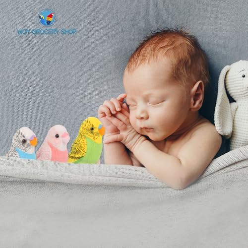 3 Pcs Budgerigar Plush Toy, 5.5 inches, Parakeet Plush Toy, Budgie Soft Toy, Bird Stuffed Animal for Kids, Blue and Green and Pink - color: Blue and Pink and Green