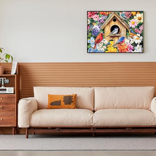 500 Pieces Puzzle for Adults,Birds Flower Puzzle, Recycled Cardboard Animals Jigsaw Puzzles 500 Pieces,Challenging Puzzles Game Home Decor Birthday Party Gift Toy for Adults Seniors 20.5 * 15 in - style: Birds