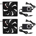 2PCS Blower Cooling Fan 120x25mm 110V 220V AC Powered Cooling Fan Dual-Ball Bearings 3 to 12V Speed Controller Fan for Receiver DVR Compatible with PlayStation Xbox Component