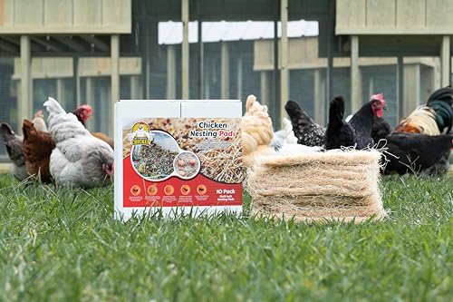 Chicken Nesting Pads with Aromatic Nest Herbs | Natural Excelsior Aspen Fiber Poultry Bedding | 13 x 13 Inches | Pack of 10 - style: With Aromatic Herbs