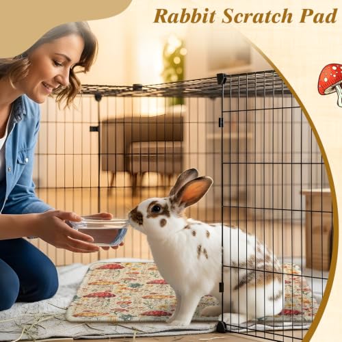 2 Pcs Rabbit Scratch Mats Natural Sisal Bunny Scratch Pads Claws and Teeth Care Rabbit Scratching Mats for Bunny Pet Small Animal Biting Sleeping Nesting Chew Play Toys