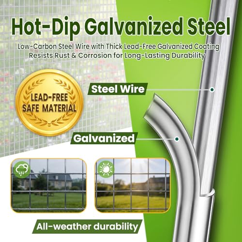 1/4 inch 36in x 50ft Hardware Cloth Chicken Wire Fencing 23G, Hot Dipped Galvanized After Welding, Wire Mesh Roll, Garden Fence, Poultry and Rabbit Barrier, Outdoor Metal Fencing - size: 1/4inch 36"x50'