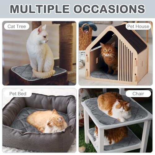 4 Pack Self Heating Cat Pad Self Warming Dog Mat Reflects Body Heat Extra Warm Thermal Pet Pad Washable Dog Cat Bed Crate Bed Mat Blanket(Gray,16 x 16 Inch) - color: Gray, size: 16 x 16 Inch