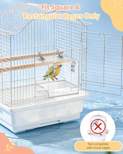 Pawfly Clear Hanging Acrylic Bird Bath for Cage, 5"×4.4"×5.1" Bird Shower Bathtub Box for Parrot, Parakeet, Cockatiel, Budgie, Canary, Lovebird & Finch