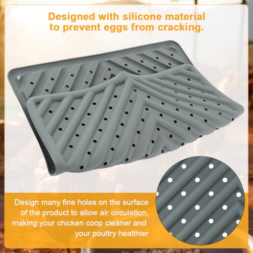4Pcs Washable Chicken Nesting Box Pads for Laying Eggs, Reusable Bedding Nest Box Liners, Nesting Pads for Chicken Coop, Grey 12''x12''