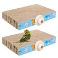 COMNICO 2 PCS Bird Chew Toy Parrot Cage Perch Cardboard Platform Size M | Bird Paw Grinding Stand, for Cage Birds, Resting Platform Stand, Parrot Playground, Exercise Toys, Parakeets - size: M