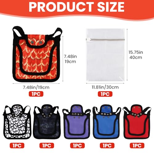 6 Pcs Chicken Saddles for Hens, Chicken Aprons & Protection Saddle for Hens | Adjustable Hen Back Protector Chicken Saddles for Feather Loss, Laundry Bag Included