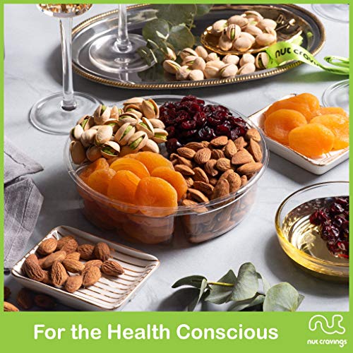 NUT CRAVINGS - Dried Fruit & Mixed Nuts Gift Basket (4 Assortments) | Green Ribbon Food Arrangement, Healthy Snack Care Package, - style: 4. Green Ribbon - Classic (4 Piece Assortment)
