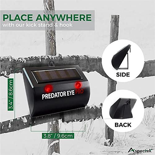 ASPECTEK Predator Eye PRO Solar Animal Repeller - 2 Pack, Red Flashing Light Deterrent for Cats, Dogs, Foxes, Birds, Skunks, Deer and Raccoons, Outdoor Pest Control for Garden, Farm, Fence and Coop - style: Predator Eye Pro
