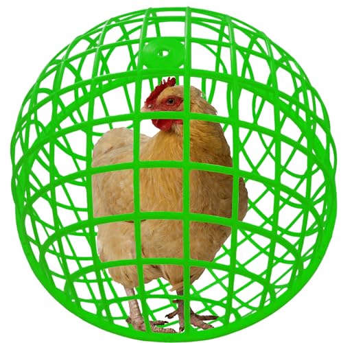 15.7" Ball-Shaped Movable Chicken Coop,Pigeon Rabbit Duck Safe Walking Net,Preventing Trampled by Horse,Predation by Eagles,Dog Bites.Pet Removable Prevent Harassment Safety Hutch(2 Pack) - color: Green(2 Pack)