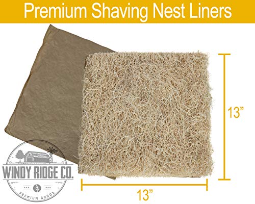 Natural Chicken Nesting Pads - 10 Pack - Aspen Excelsior Bedding Hen Nest Box Liners - USA Made - 13" x 13"