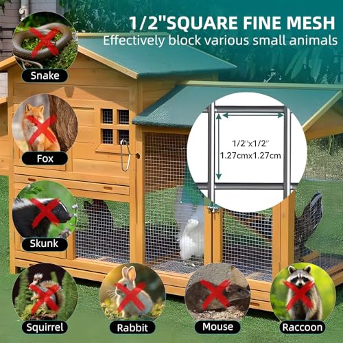 Hardware Cloth 1/2 Inch 19 Gauge 16in X 10ft Chicken Wire Fencing | Galvanized Welded Wire Mesh, Snake Gopher Barrier Garden Fencing Rabbit Cage Netting - size: 1/2 inch 16inx10ft
