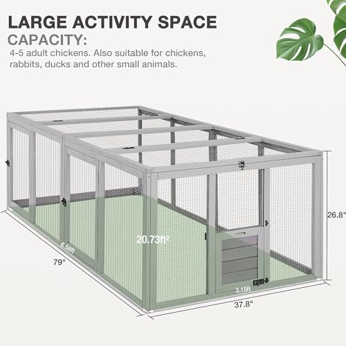 Large Chicken Coop Run Extension-Durable Chicken Enclosure for Chicks, Ducks, Rabbits(20.73 Ft²)