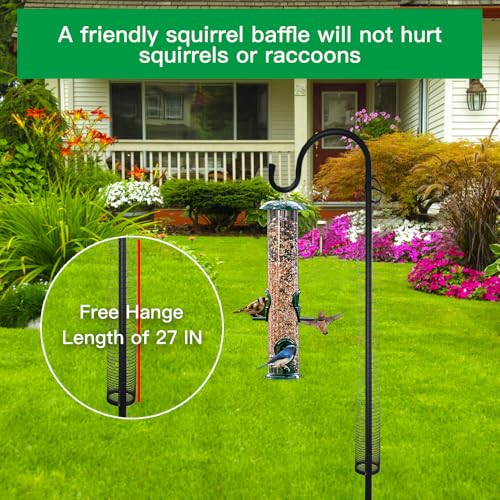 2PCS Squirrel Baffle for Bird Feeders Pole, Metal Squirrel Guard Squirrel Barrier, Squirrel Spring Coil Guard Protects Hanging Bird Feeders for Outdoor Bird Feeder Poles - size: 2PC
