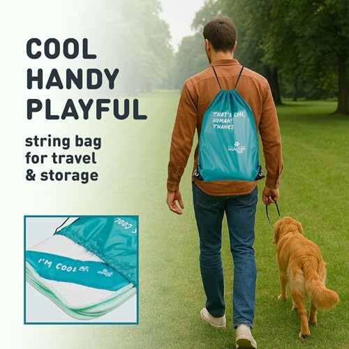 INSPECTOR TAIL Dog Cooling Mat, Indoor & Outdoor, Large Self Cooling Pad | No Freeze Needed, Breathable, Washable, Portable Cooling Mat for Dogs with Travel Bag, Fits Car, Crate, Floor & Bed, 38"x 27" - size: Mint- 38.98" x 27.17