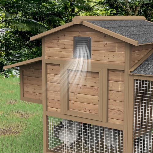 Forestchill Air Vent Louver for Chicken Coop, 6" x 6" Air Vent Grille with Built in Screen Mesh, Louvered Exhaust Grille for Chicken Coops Ventilation, Black