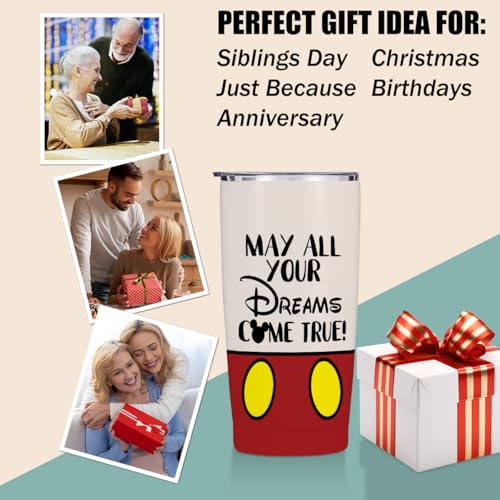 Jztco Magic Cartoon Mouse Inspired Straight Skinny 20 oz Tumbler | Mouse Themed Gifts for Women Girls Friend Bestie Water Bottle Coffee Mug Insulated Tumblers Thermal Cup for Vacation Trip - color: Multi 1304