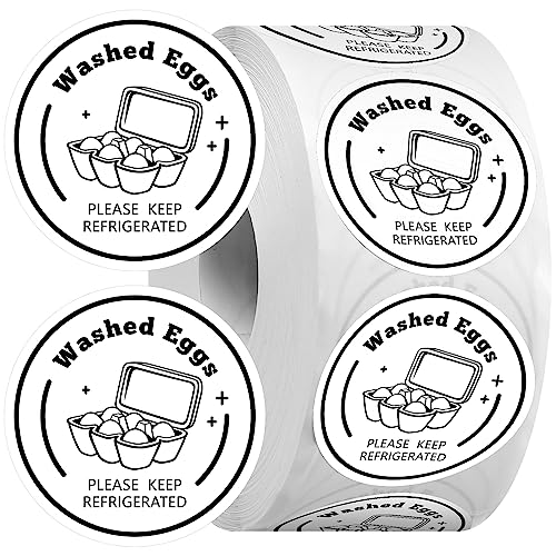 1000 Pcs Farm Fresh Eggs Carton Labels 1.5 Inch Round Self Adhesive Stickers for Chicken Quail Duck(Washed Eggs) - style: Washed Eggs