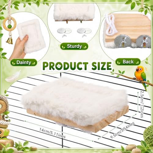 Vinsot Bird Perch for Cage, Detachable Plush Parrot Toy Hanging Bird Resting Nest for Conure, Budgie, Cockatiel, Lovebird, Canary, Finch, Hamster, Small Pets