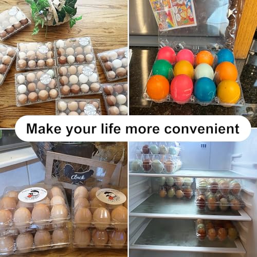 130 Packs 3 x 4 Clear Egg Cartons, 1 Dozen Plastic Egg Cartons, Transparent Chicken egg Trays Holds up to 12 Eggs for Storage and Market Display