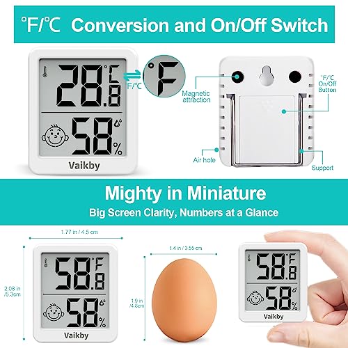 Indoor Humidity Meter Hygrometer 3Pack, Room Thermometer for Accurate Room Temperature Monitor, Digital Hygrometer with Indoor Thermometer for Home, Baby Nursery, and Humidity Sensor Enhanced Comfort - color: White