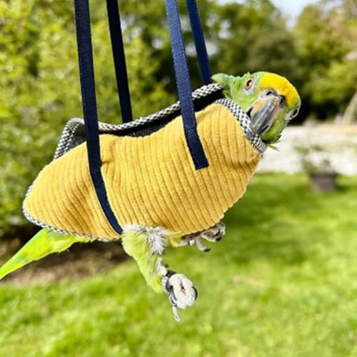Portable Bird Carrier Bag,Escape Resistant Parrot Carrier Bag Harness for Small Medium Parrots,Soft Birds Flight Clothes,Cute Stylish BagHarness for Outdoor Activity,Ideal Gift for Bird Lovers - color: S(2.76"), size: 3.2"L x 3.2"W x 0.4"H
