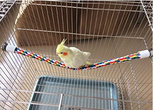 Bird Rope Perches,Parrot Toys 33 inches Rope Bungee Bird Toy (33 inches)[1 Pack] - size: 33 inches