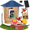 birdsnap® TUC Bird Feeder with Camera Solar Powered 2K Video with 32GB Card | AI Bird Species Identification, Squirrel-Proof, IP65 Waterproof, Outdoor Wireless, 2.4G WiFi, Gift for Mom Dad Bird Lovers - color: Dark Blue