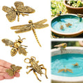 4 Pcs Mini Bird Bath Copper Ornaments Bird Bath Purification Disk Birdbath Cleaner Single 1 oz Weight Universal Fit for Outdoor Birdbaths, Bowl(Butterfly, Cricket, Bee, Dragonfly) - style: Butterfly, Cricket, Bee, Dragonfly