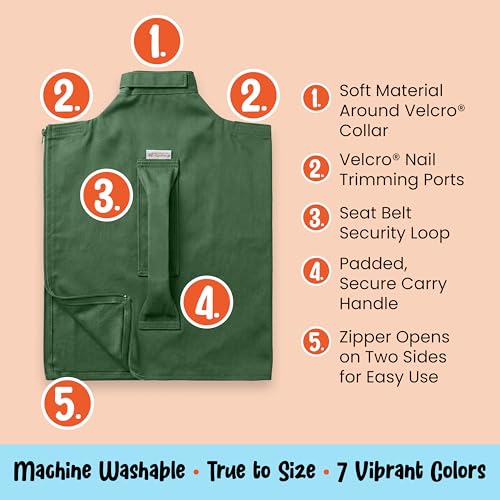 Cozy Comfort Carrier - Large Green Pet Carrier and Cat Carrier Soft for Cutting Nails, Vet Visits, Medication Administration, Dental Care, & Travel - color: Green, size: Large