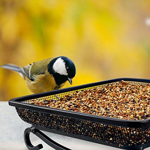 Ground Bird Feeder Tray, Metal Platform Mesh Seed Tray for Bird Feeders, Great Attracting Garden Yard Decoration for Wild Birds Squirrels Dove (1 Pack) - size: 7x7 inches (1 pack)
