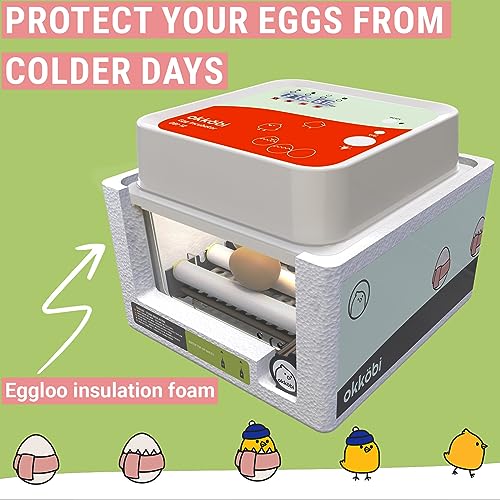 OBI-12 Incubator for Hatching Eggs – 12 Eggs, Easy to Use, Stable Temperature & Humidity Control with Eggloo Insulation - Orange