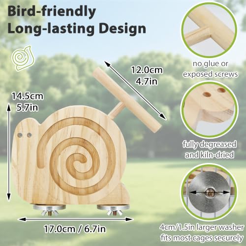 Bird Foraging Toys with Perch, for Novice/Older/Slow-Learning Birds | Kiln-Dried Wood Bird Enrichment Toys for Slow Feeder, Parakeet Puzzle Toy for Cages Reduce Seed Mess, Visible Food Design - size: no mirror