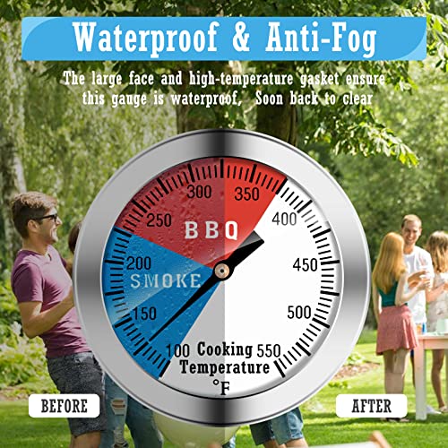 BBQ Thermometer Gauge - Charcoal Grill Pit Smoker Temp Gauge Grill Thermometer with Fahrenheit and Heat Indicator (1 Pack) - color: Blue