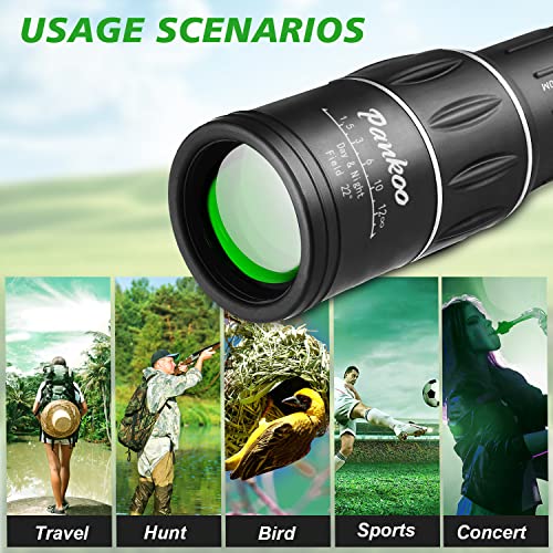 Monocular Telescope High Power 16X52, 2026 Power Prism Compact Monoculars for Adults Kids, Birthday Gifts for Men, Waterproof Fogproof Shockproof with Hand Strap, Bird Watching Hunting Camping Hiking - color: Black