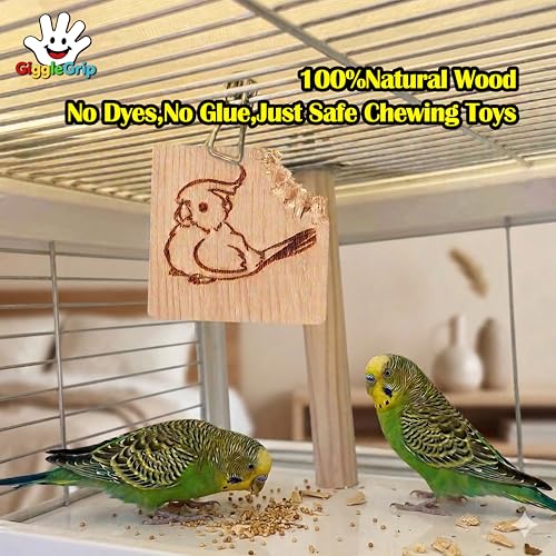 10 Pack Bird Chew Toys, 100% Natural Pine Wood Blocks for Parrot Chewing & Beak Trimming, Durable Bird Cage Accessories for Medium Small Birds, Conures, Cockatiels - style: 10 Small Slices