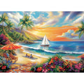 300 Pieces Puzzles for Adults, Summer Sunset Beach Jigsaw Puzzles - style: Summer Beach