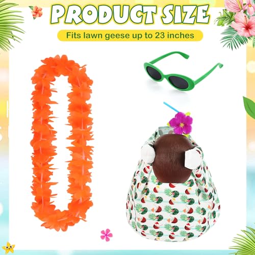 Bikini Porch Goose Outfits with Sunglasses and Swimming Tube for 23" Summer Goose Costume Garden Patio Statue Decor(Coconut) - style: Coconut
