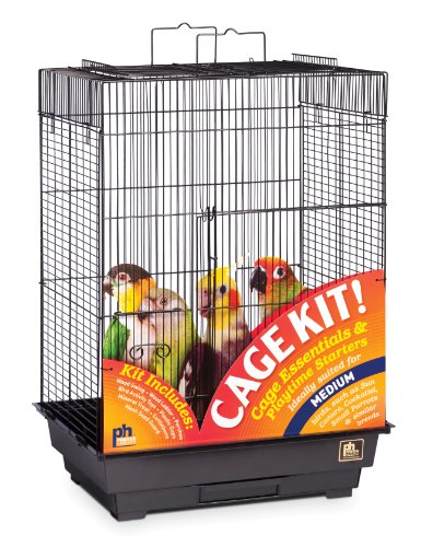 Prevue Pet Products Square Roof Bird Cage Kit Ideal for Small Birds - Black | Stand Compatible Enclosure, Simple Cage Assembly, Easy to Clean and Maintain - color: Black