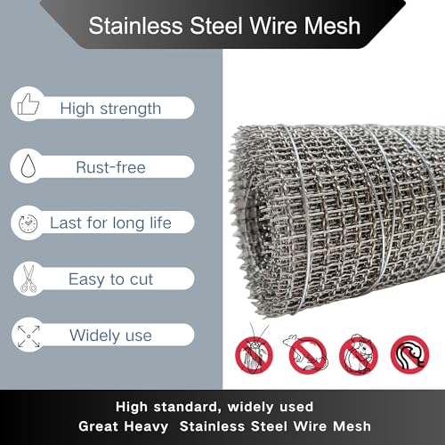 5 Mesh Stainless Steel 304 Wire mesh 23.5in x 10ft(60cmX305cm)，Stainless Steel Metal mesh Screen