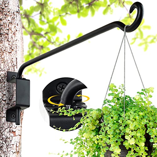 AJART Swivel Hanging Plant Bracket: Outdoor Bird Feeder Hangers for Wall Mount 16 Inch - 2 Pieces Hummingbird Feeder Hook for Flower Basket - color: C-2PCS, size: 16 Inch