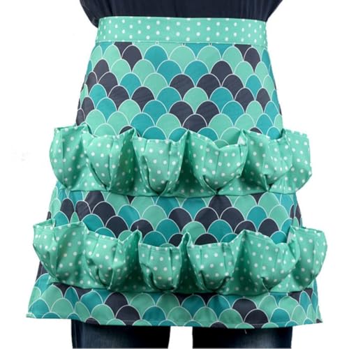 Egg Collecting Apron, 10 Deep Pockets Chicken Egg Gathering Bag | 10 deep pockets keep eggs secure while adjustable fit and durable fabric make farm egg collecting fast and convenient. - color: Green