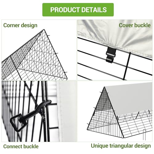 Large Metal Chicken Tunnel, Portable Chicken Run Coop with Waterproof & Anti-UV Cover, Outdoor Predator Protection Poultry House for Yard Backyard Farm, Hens Ducks Rabbits - size: 40.2"L x 29.1"W x 1.4"H