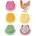 Chicken Saddles for Hens Waterproof Printed Chicken Aprons with Elastic Straps Feather Protective Vest Jackets Clothes for Poultry Back Feather Protection, 6 Pcs, 23x23cm/9x9in, Mixed Colors Random